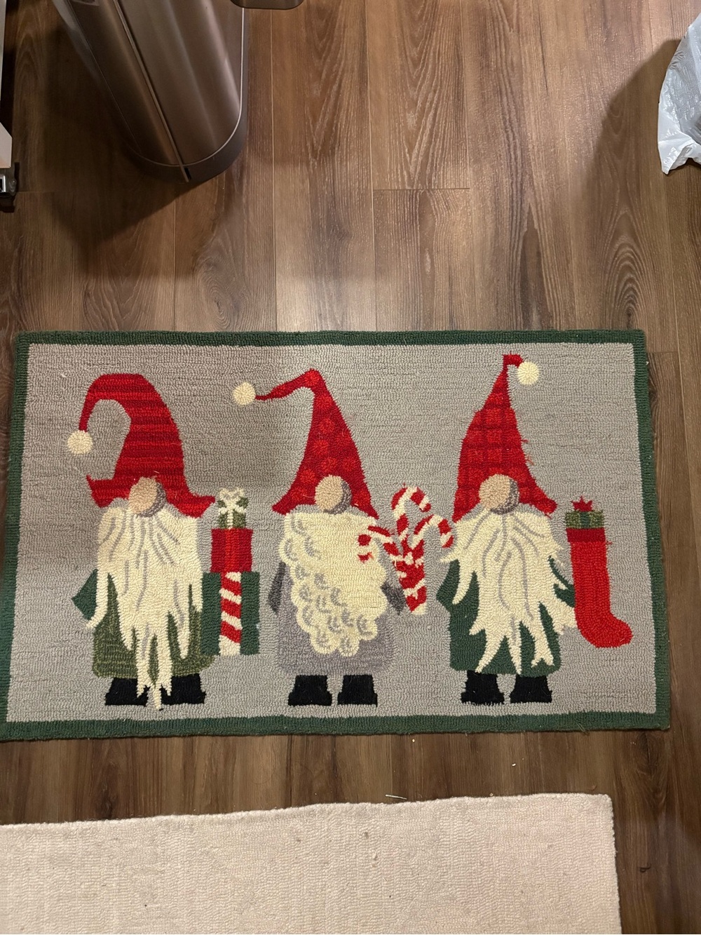 Holiday Gnome Doormat in Red and Green
